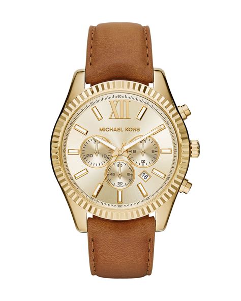 michael kors lexington womens gold|michael kors leather watch.